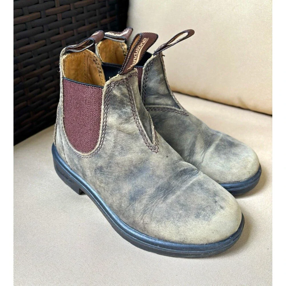 Blundstone children’s Leather Chelsea Ankle Boots Slip-On Round Toe US 11